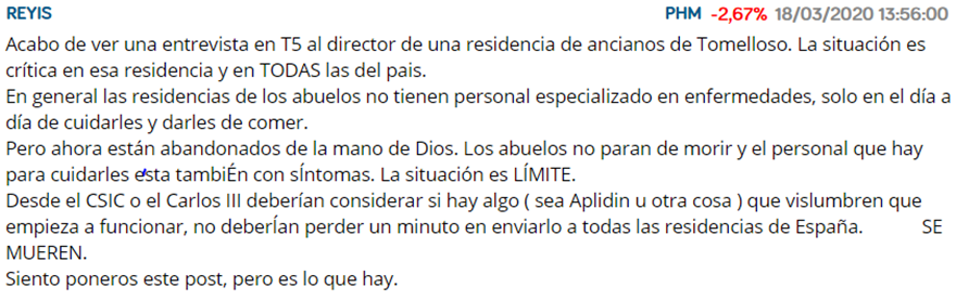 Buenas tardes.
Hace hoy justo 5 años, un 18 de marzo de 2020, que escribí esto.
Va por todos aquellos que no llegaron a tener ni una sola oportunidad !!
D.E.P.