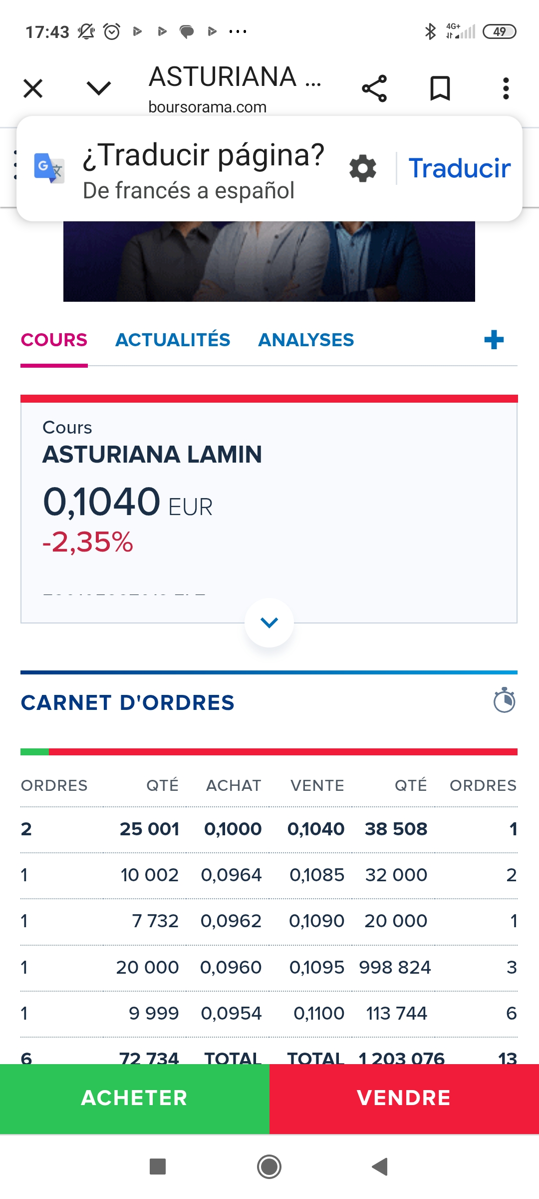 grafico de la accion Asturiana Arma