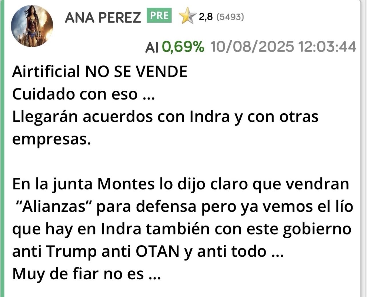 grafico de la accion Airtificial