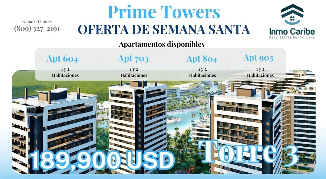 Apreciable subida de precios en apartamentos Larimar City.
Muy buena noticia