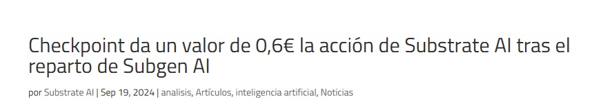 ésta noticia es de hace 9 meses. No digo que sea falsa. Estamos a 0,6? evidentemente no. Aquí manda el fondo mientras SAI dependa de él y vienen a ganar dinero.