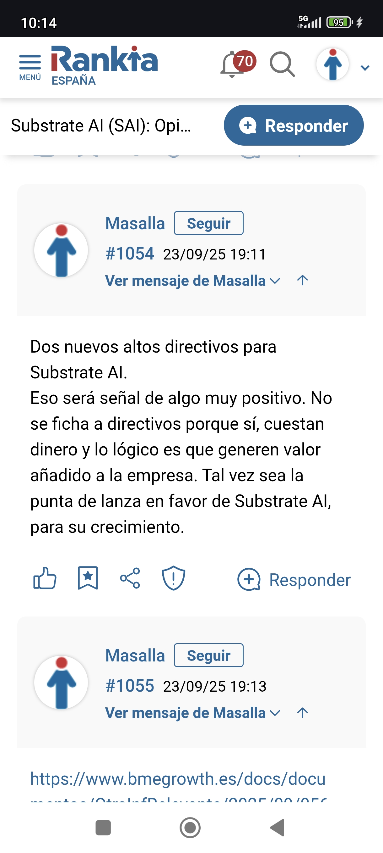 grafico de la accion Substrate