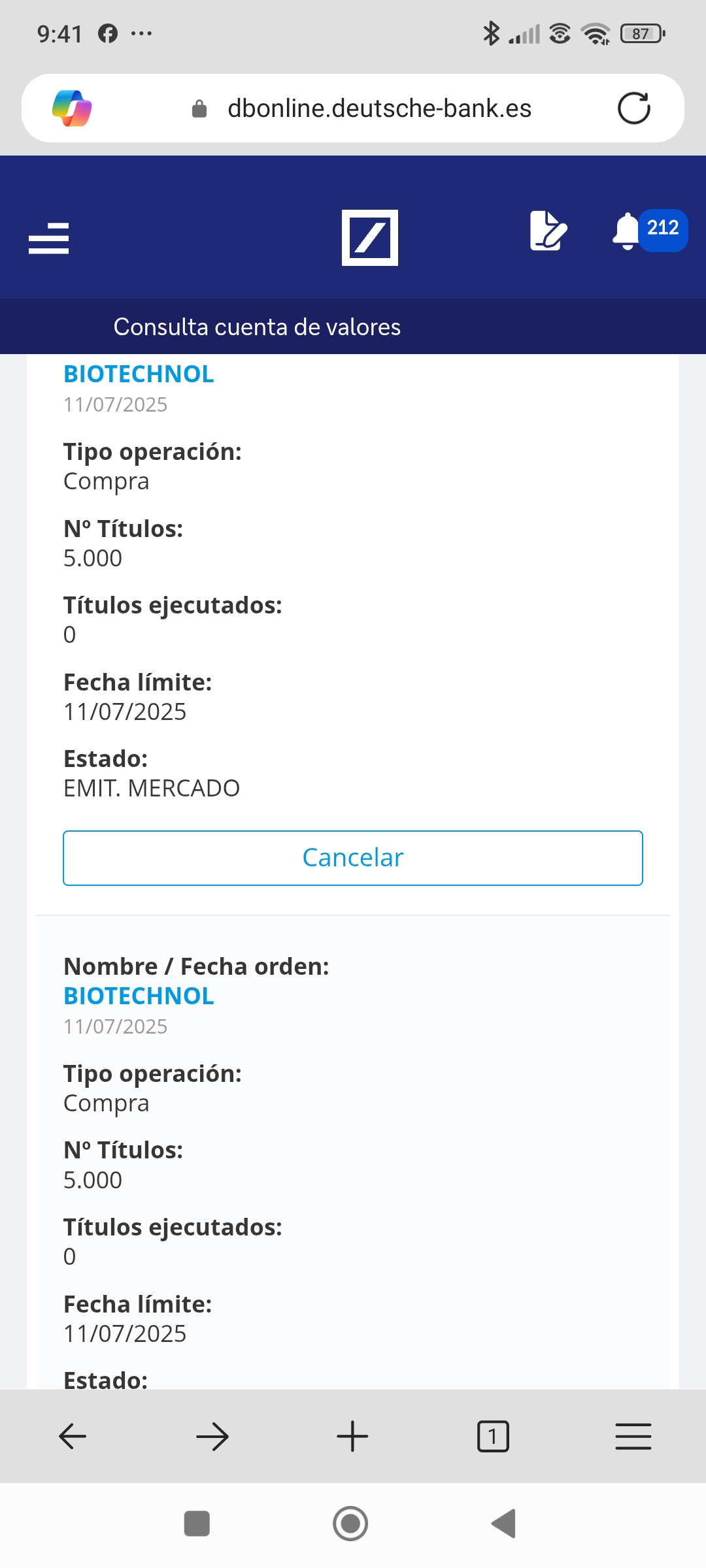 Mirar, voy a quitar una a ver si bajan la orden