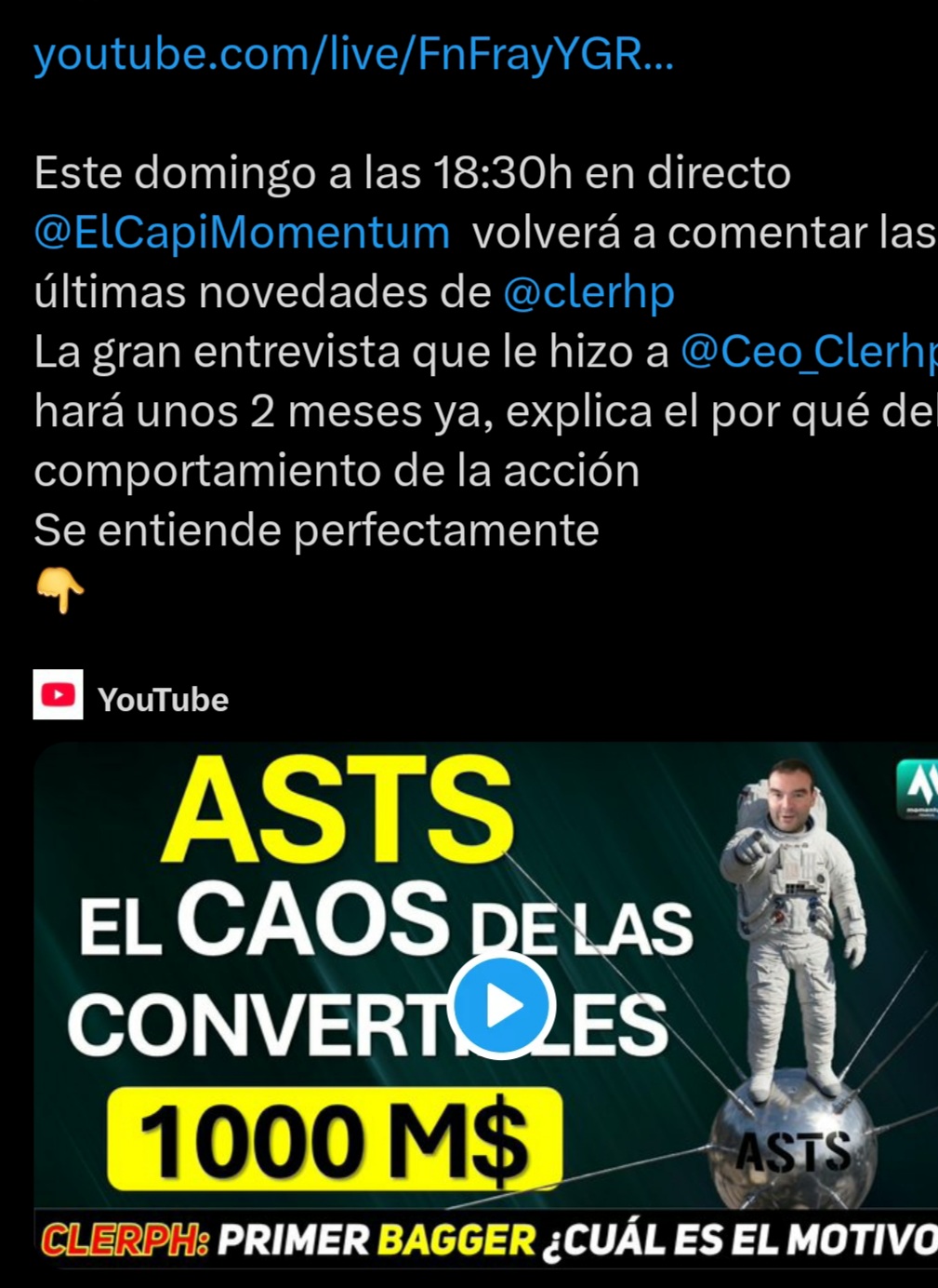 Ah...
Y que mejor q en antes de volver a ser campeones del mundo, nos hablen de las alabanzas de nuestra clerhp...
Eh?
