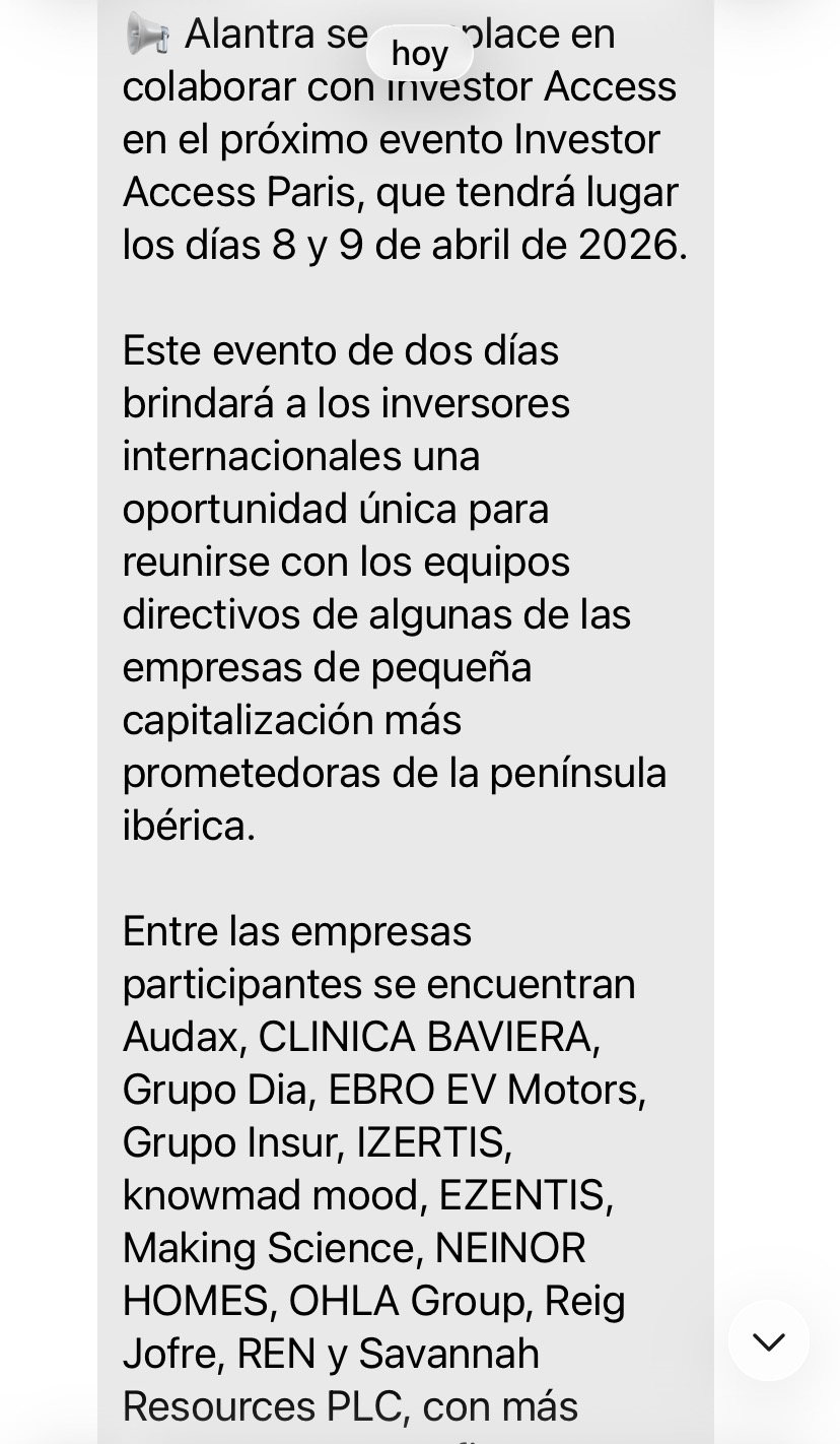 grafico de la accion Grupo Ezentis