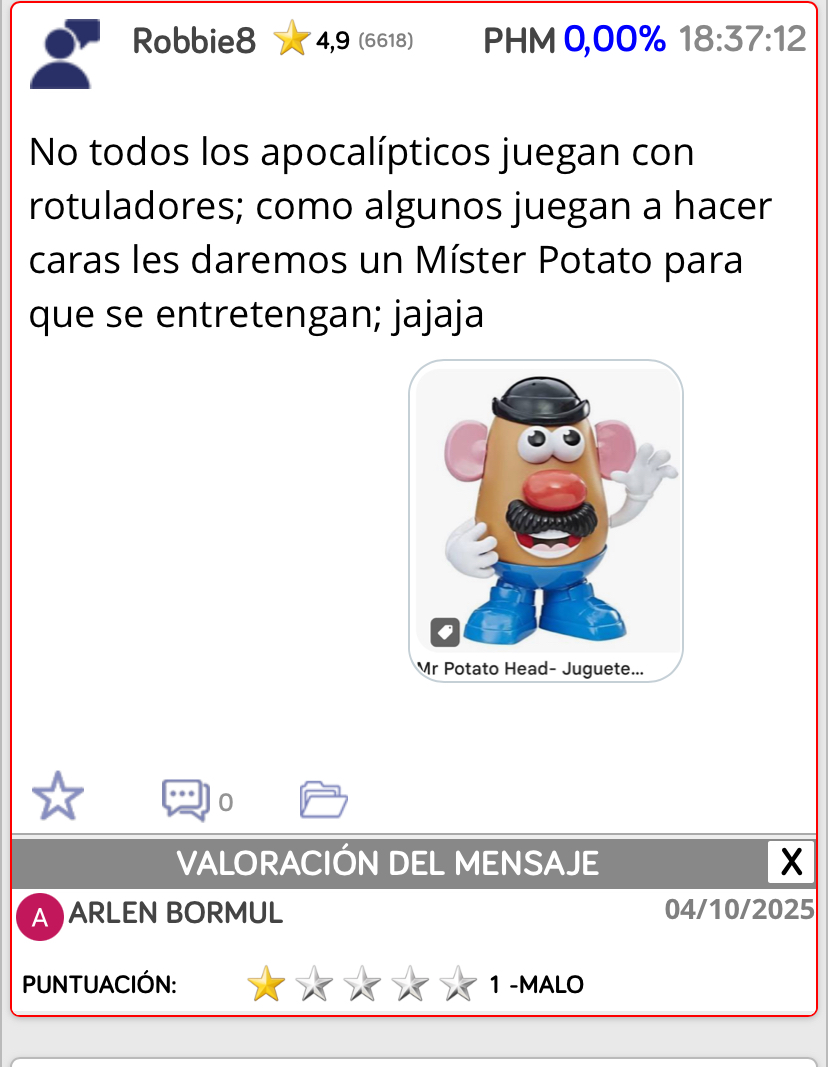 Un ofendidito me ha dado una estrella; pues ya no te junto; jajaja