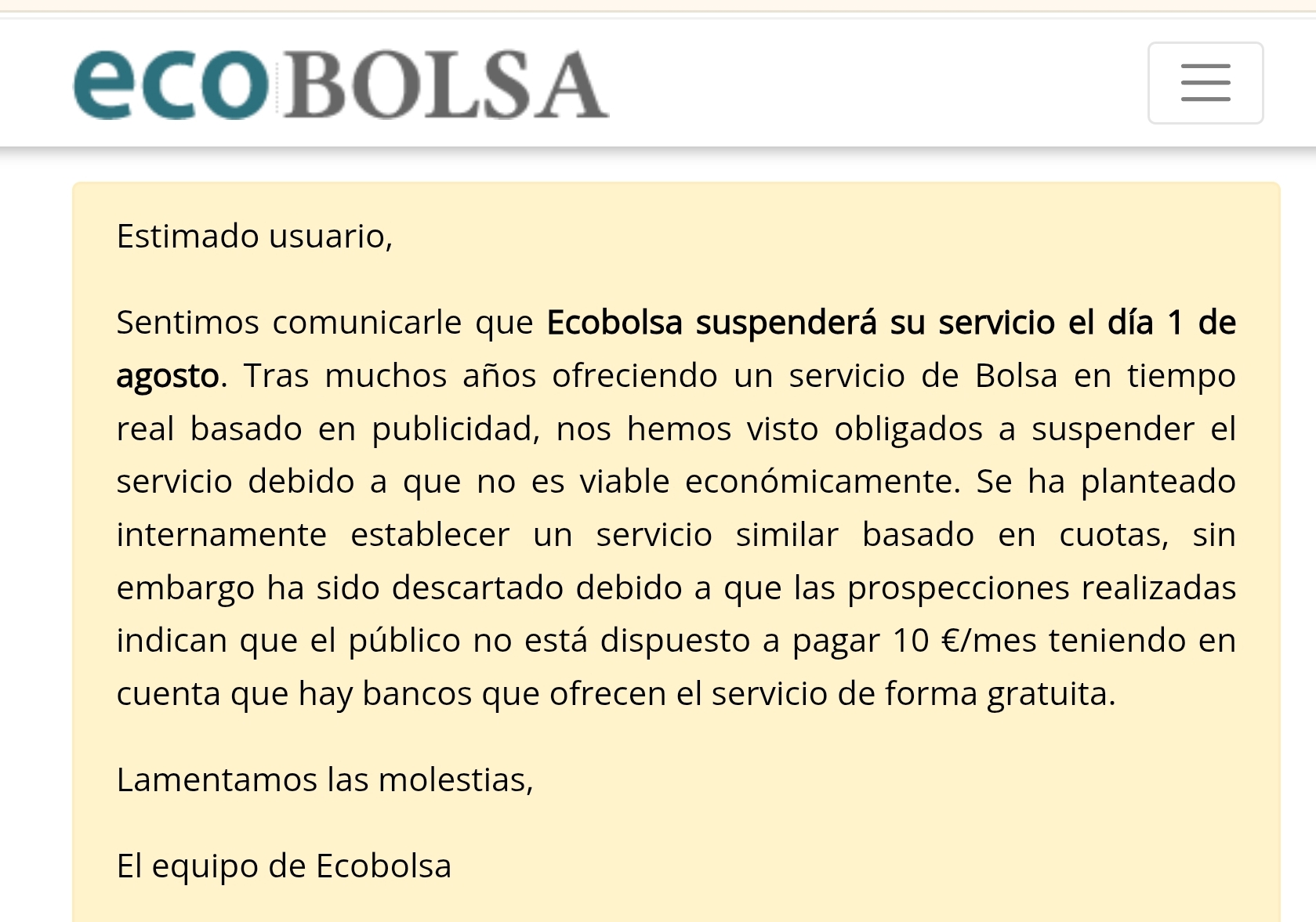 Usuarios Ecobolsa, el 1 Agosto se jo...e el invento <span class="Emo27"> </span>