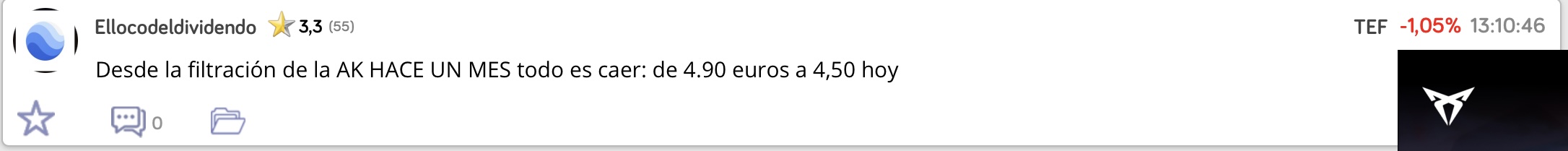 Vienes al foro de Puig a impartir una máster class y comentarnos que se hunde …
Y estás lloriqueando en telefónica …..la de pasta que perdéis fenómenos