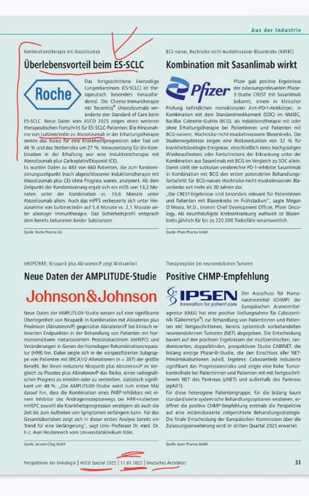 Imforte destacado en un suplemento de oncología alemán .
Evidentemente ponen al promotor del ensayo que fue Roche
De hoy