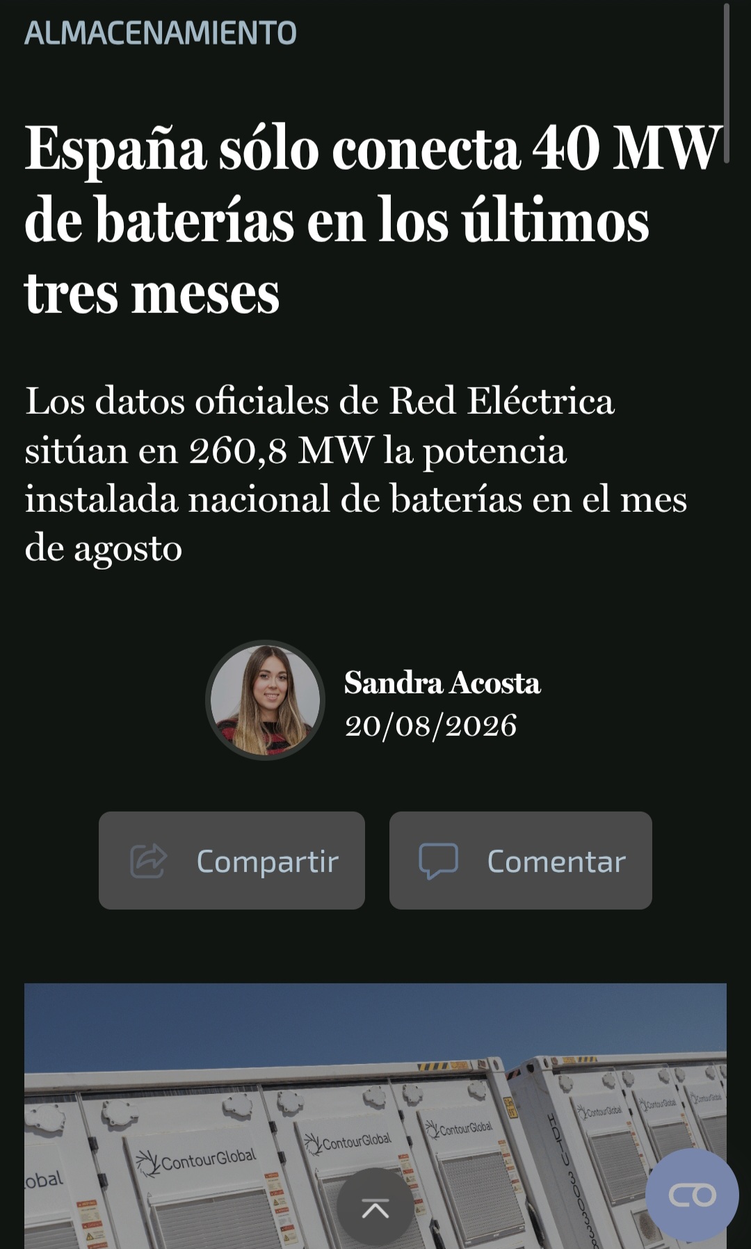 Creo que los resultados son acordes al inicio de un sector BESS que requiere anticipar contrataciones e inversión en procesos e instalaciones y el decalaje de tiempo con la materialización de las primeras ventas explican mucho. Si algo ha caracterizado a esta empresa siempre, es su eficiencia en el gasto, me parece que montar todo lo necesario para estar tan bien posicionados en un sector con este potencial y hacerlo con tan pocos recursos y arrojando en fase inicial, unas pérdidas bastante limitadas, no debe ser fácil.
Otro tema es la parálisis legislativa de este pais en un sector hiper regulado que busca certidumbre.
