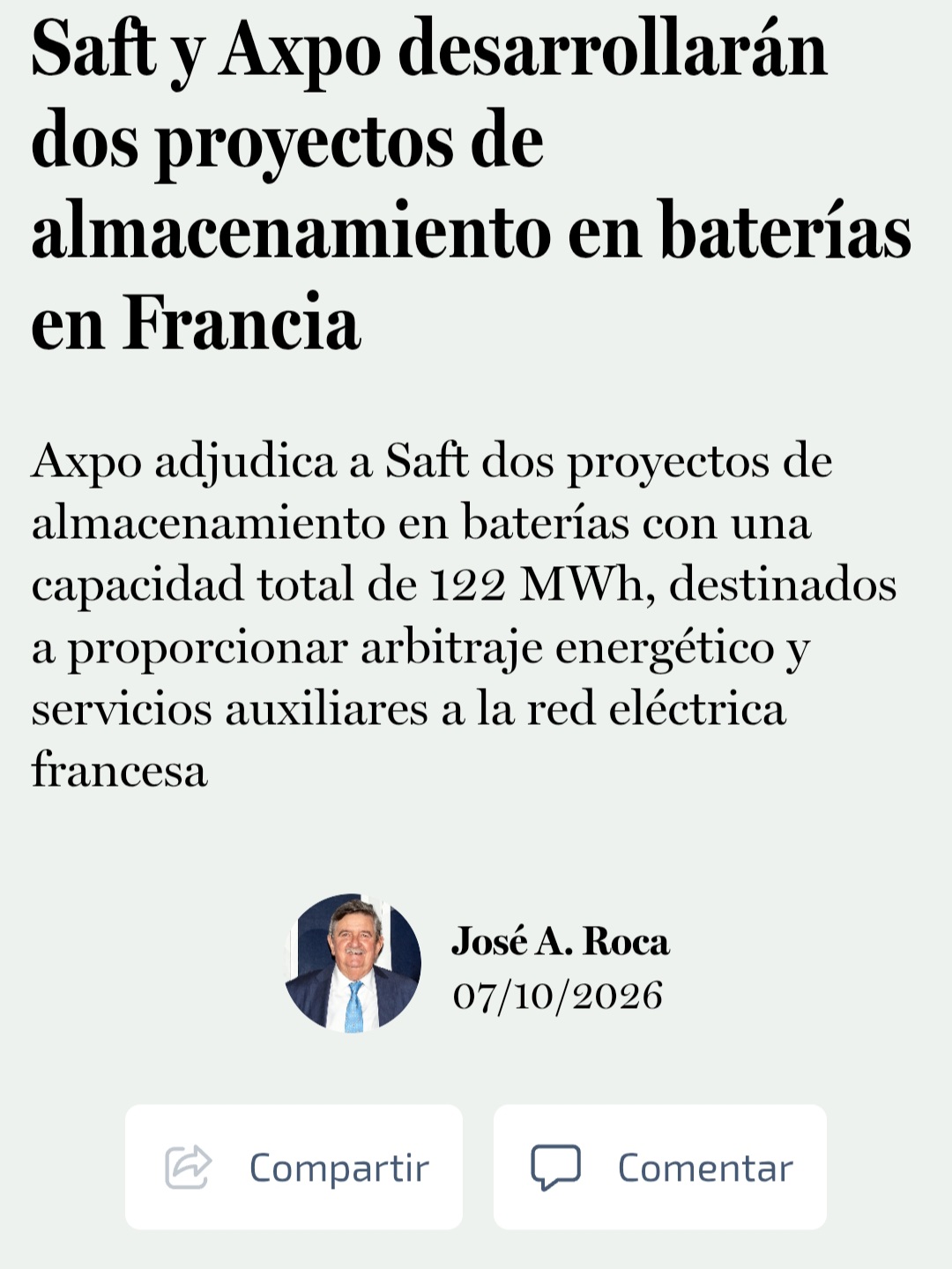 Cuando el mayor productor de energía renovable de Suiza contrata 122 MWh con un fabricante BESS de Francia, eludiendo el producto Chino, a los accionistas de Endurance sólo nos queda encargar unas bolsas de palomitas y esperar que el factor "Bancabilidad Riesgo Geopolítico Ciberseguridad Compliance" hagan su trabajo; cuestión de días o semanas, me da completamente igual cuando se valide la tesis de inversión, lo relevante es el seguimiento y estudio detallado de dónde estamos y dónde vamos.
No doy más la turra con todo esto.
Mañana, después de ocho años, Endurance sale de Canet para empezar a mostrar al mundo su propuesta de valor, toda la suerte del mundo y expectante por ver ese video de Burriana; de Burriana al cielo.