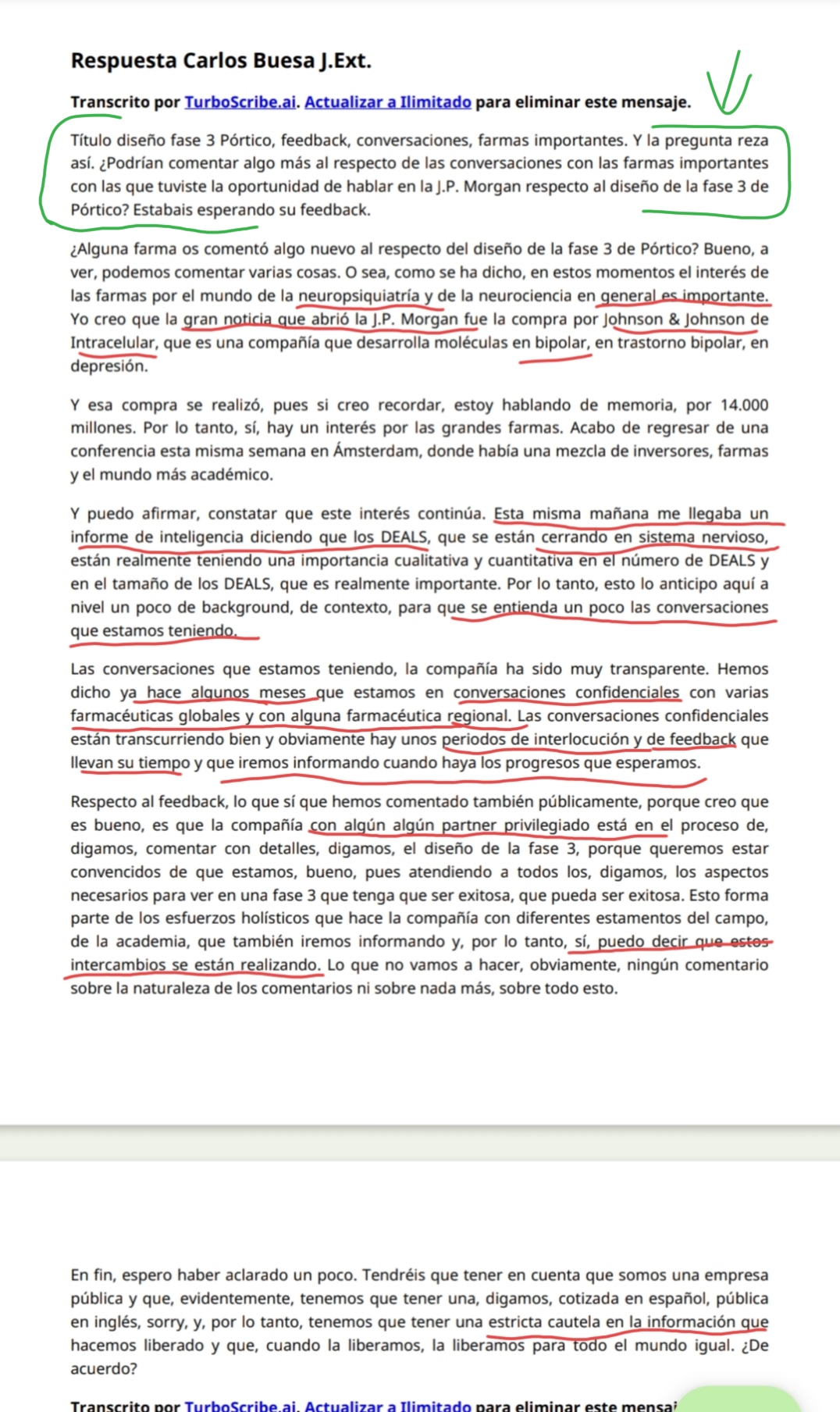 Para leer con calma y entender .
La RESPUESTA a mi pregunta en la JUNTA .