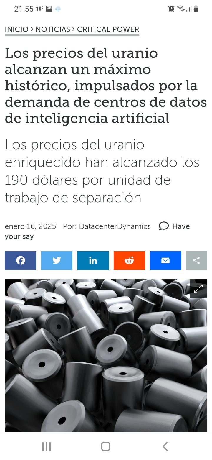 Y el uranio enriquecido en máximo histórico desde enero...