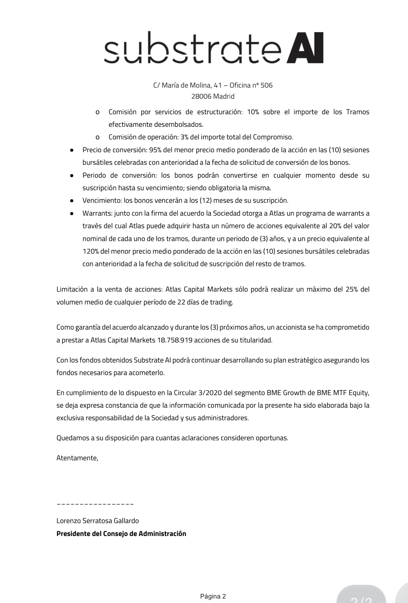 Lo tienes en BME growth Substrate AI