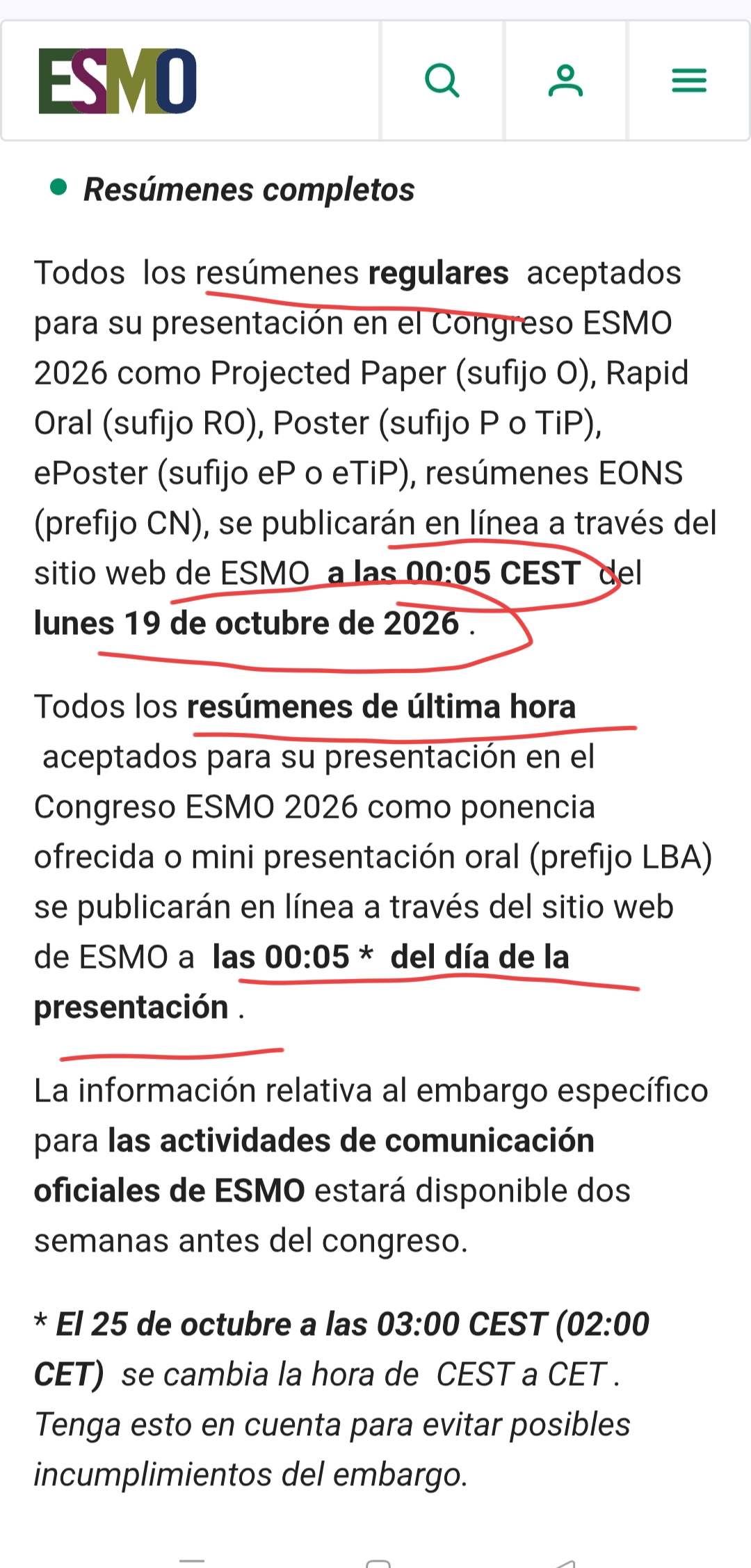 Javi 72
Cuando se abren los resúmenes y apertura de datos en ESMO