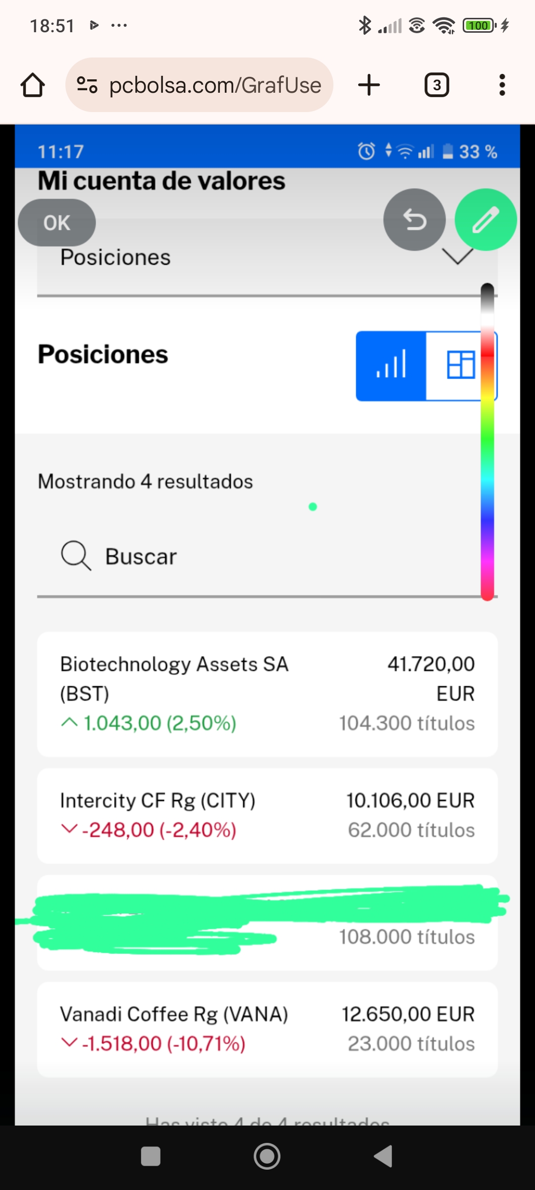 A mí lo que me interesa es que me calle la boca de nuevo Peter Lin, esa era su cartera , ahora dice poseer 81k de Vanadi. Me gustaría verlos y si los ha adquirido sin vender BST