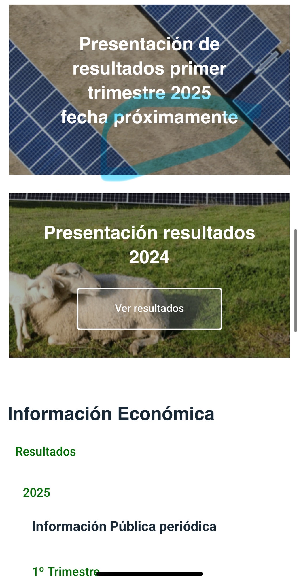 Sigue en la web sin fecha oficial de anuncio de resultados 1t 2025 pero no deberían tardar, porque mñn publica ANE y esta semana audax, quizá salga en breves OIR con la fecha.