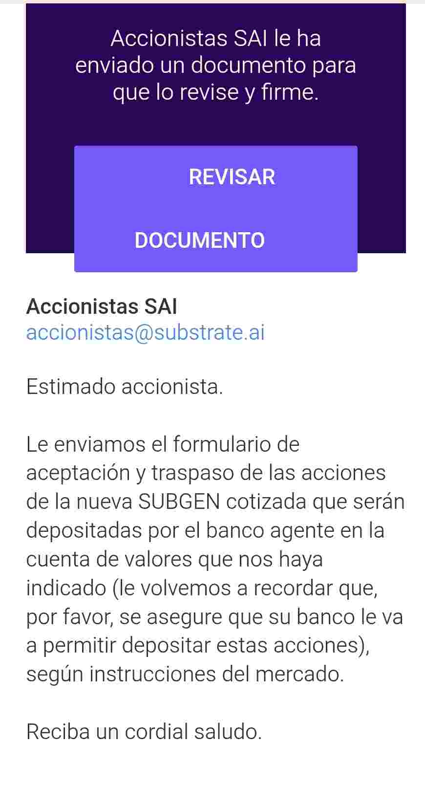 grafico de la accion Substrate