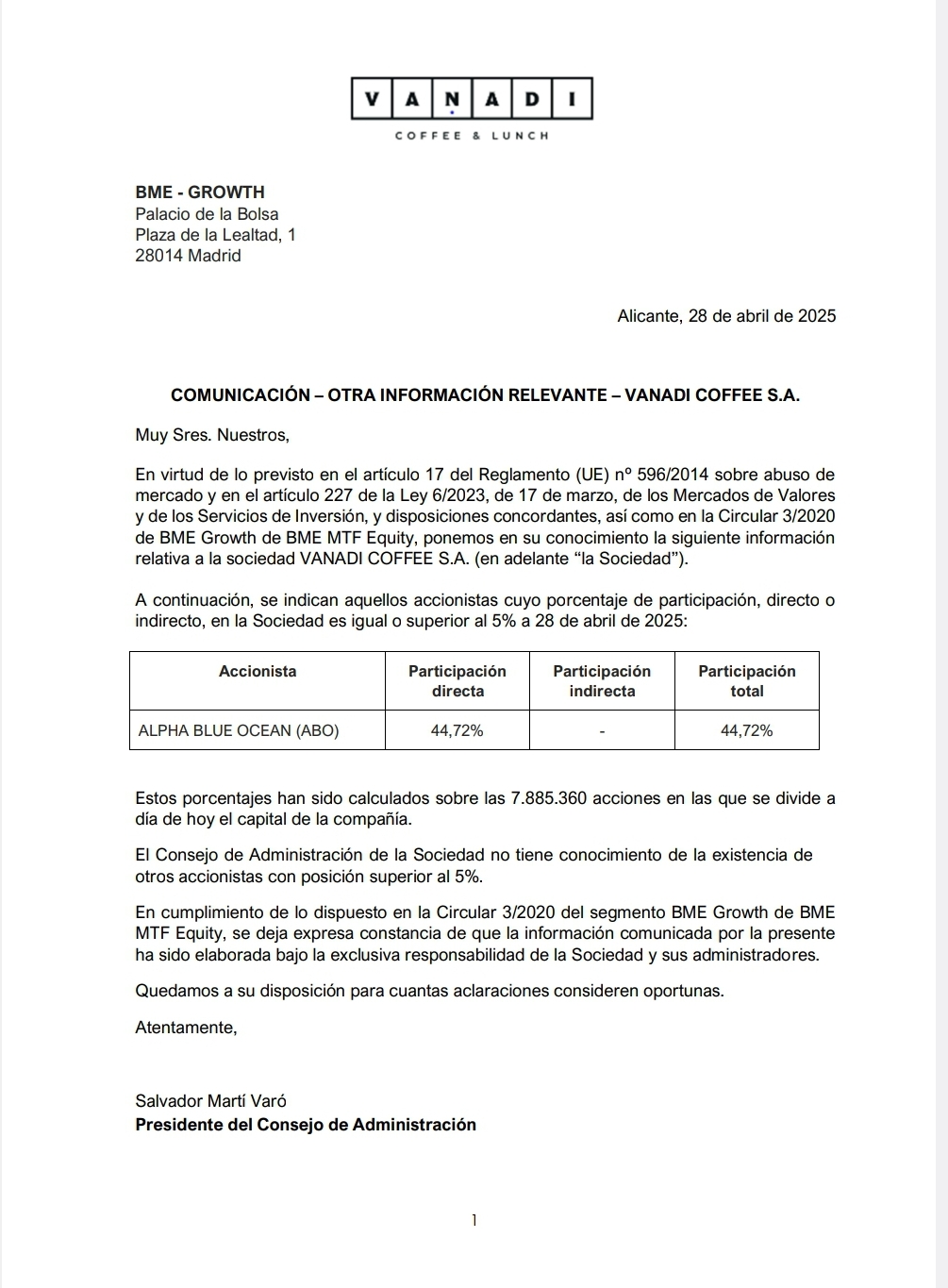 Y esto. A ABO le han endonado las cafeterías. PD. Y aquí con una empresa tecnológica de futuro con un gran proyecto por delante y con beneficios de explotscion y posiblemente netos, le falta tiempo para soltar lastre. <span class="Emo16"> </span>