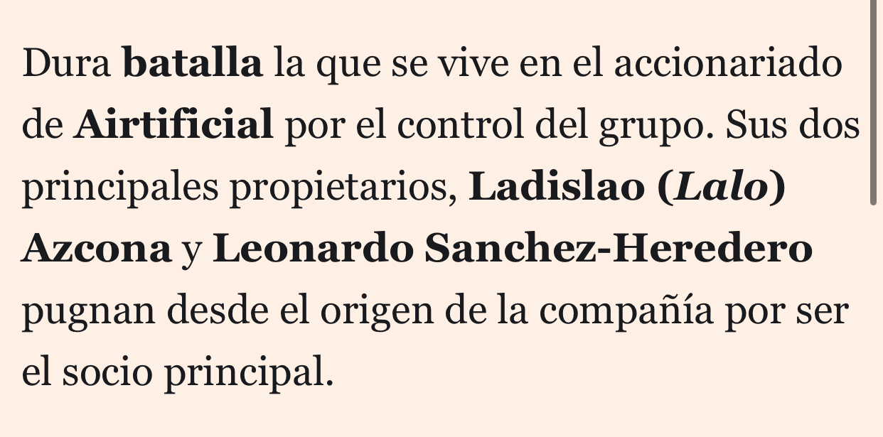 Me gusta acreditar o razonar lo que digo aunque estos información dan lo justo pero algo hay….
He hecho un pantallazo como he podido porque era de pago y apenas daba oportunidad de pillar…
Pero bueno esto es importante.
Os creéis que estos inversores computen por ser el primer accionista por una empresa que no vale ?
Será por todo lo contrario no ?
Porque valdrá mucho. <span class="Emo4"> </span>
Esto salió en Enero después de terminar la AK