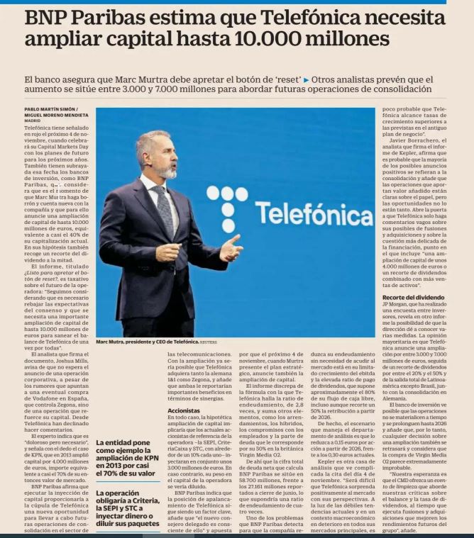 grafico de la accion Telefonica