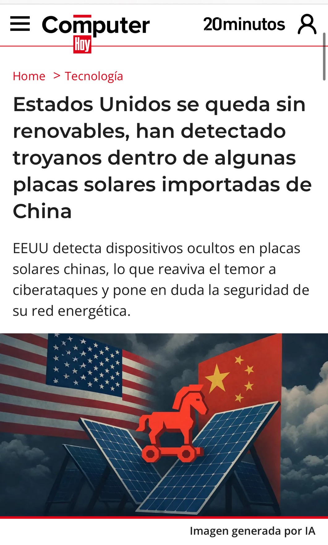 No sé si esto es un bulo, de no serlo, aunque es hipotetizar mucho, podría obligar a trump a decir que va a invertir en sus propias placas y gastar en defender su propia energía verde, y eso a futuro podría ser otro donde dije Diego…. que ayude a las solares usa