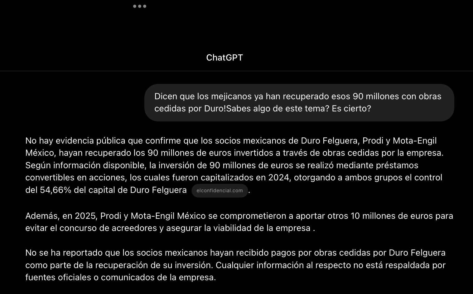 Totalmente falso. No han recuperado los 90 millones…….