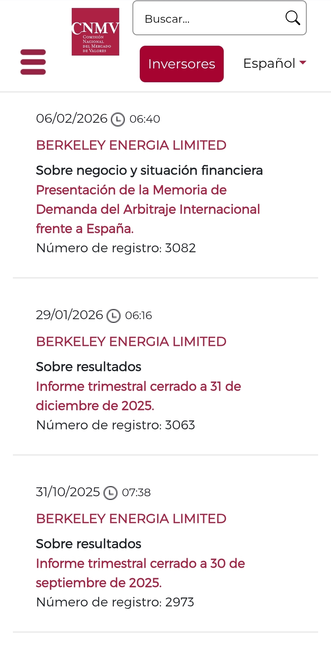 Próxima semana Informe trimestral cerrado a 31 de marzo...