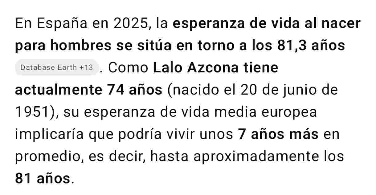 preguntar al chatgpt por la esperanza de vida de lalo azcona y resolvemos el misterio de esta acción