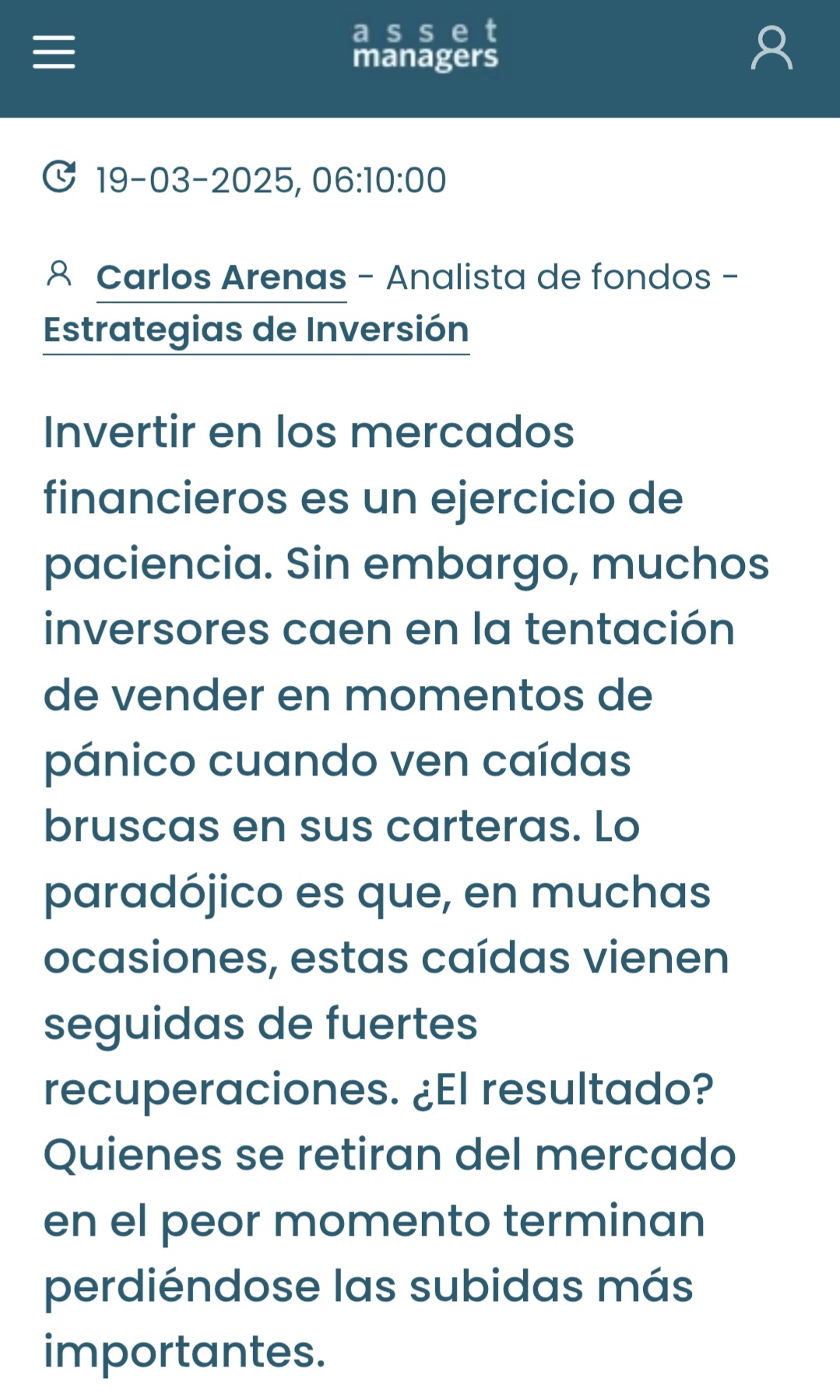 Un buen artículo. Y una realidad.como un templo
