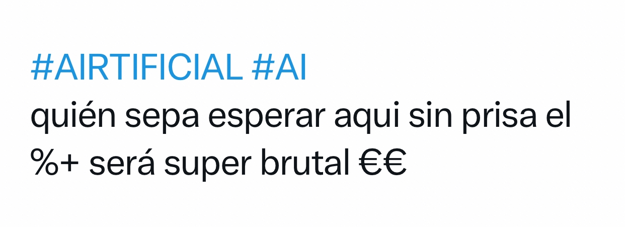 Siempre os lo digo que no miréis la acción que está muy controlada y aquí es fácil bajarla con las incertidumbres y ni caso a los llorones que aquí abundan..
“Mirad las noticias”
El que tenga la suficiente paciencia va a ver multiplicar por mucho su inversión aquí..
Y no sólo lo creo yo ..
Vamos inteligentes <span class="Emo39"> </span> <span class="Emo12"> </span> jjjj