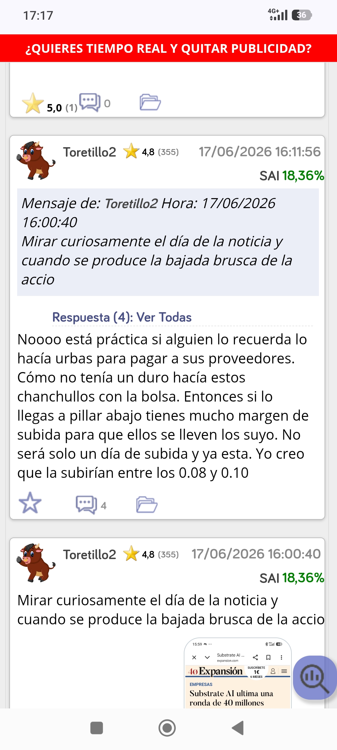 Ale..mientras tú llorabas yo te dije hasta donde subiría. Que luego soy un cagado y salto a la mimina si..pero fijate lo que dije y donde fue a parar. Cuando quieras te doy 4 clases . Saludos
.