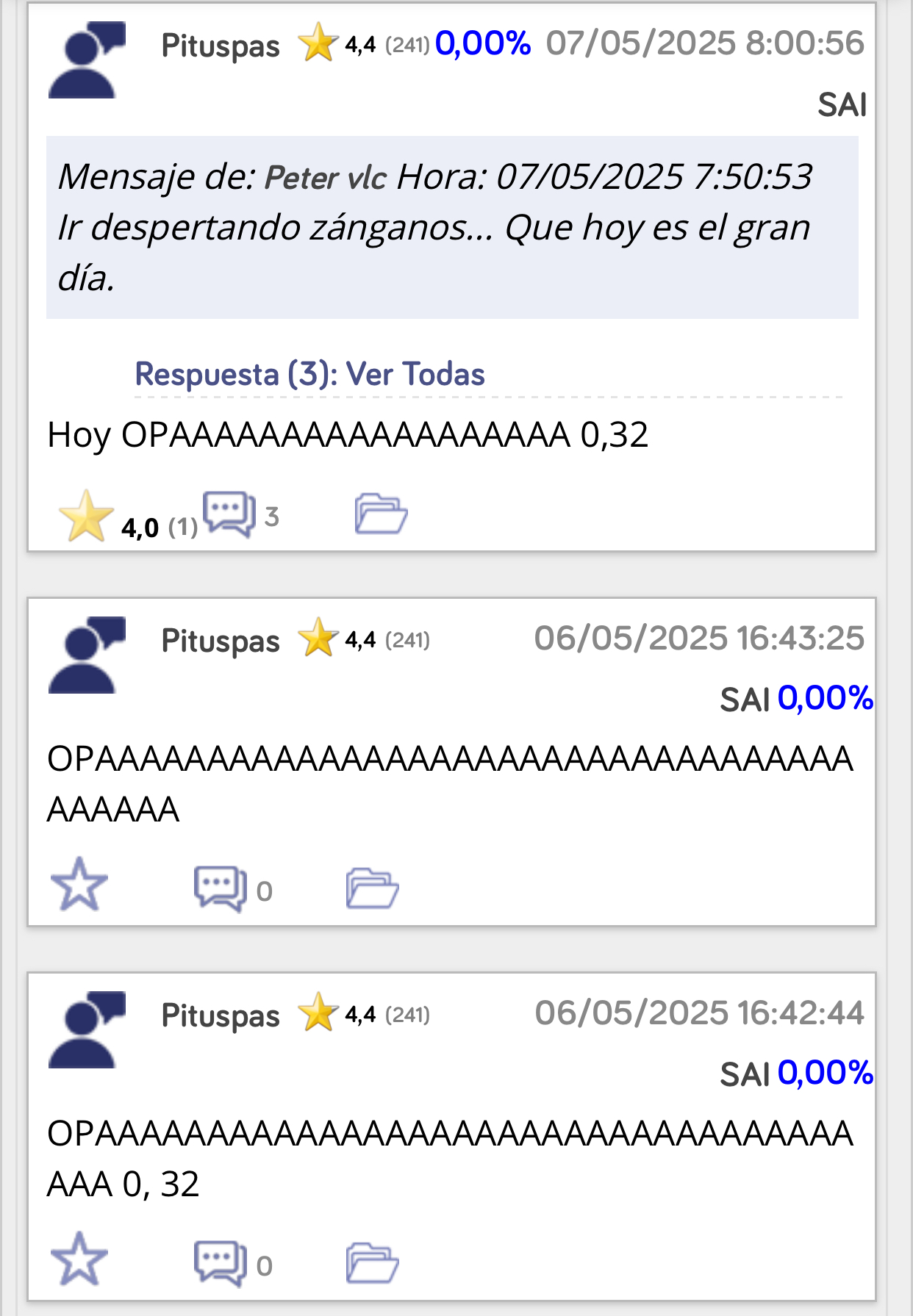 Pituspas yo ninguna y tú ?