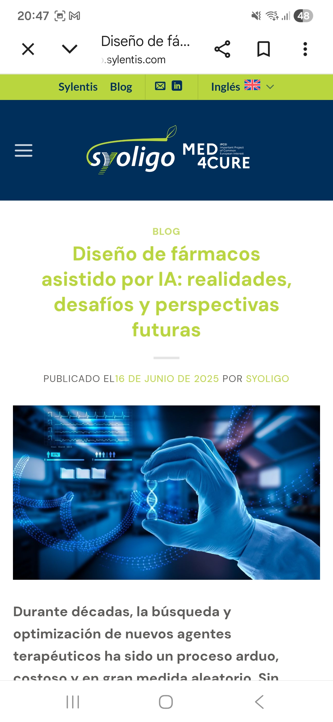 grafico de la accion Pharma Mar