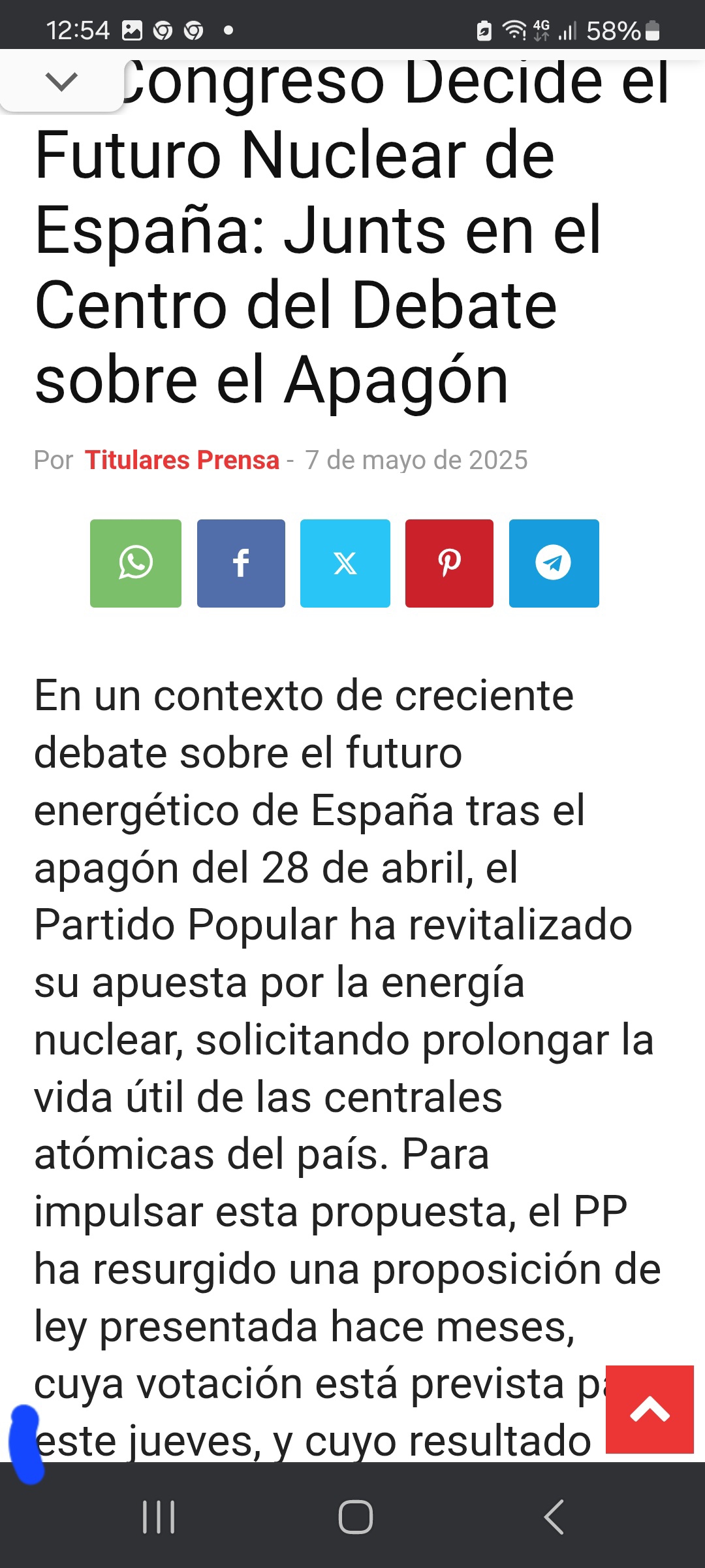 Si, la votación es mañana jueves,