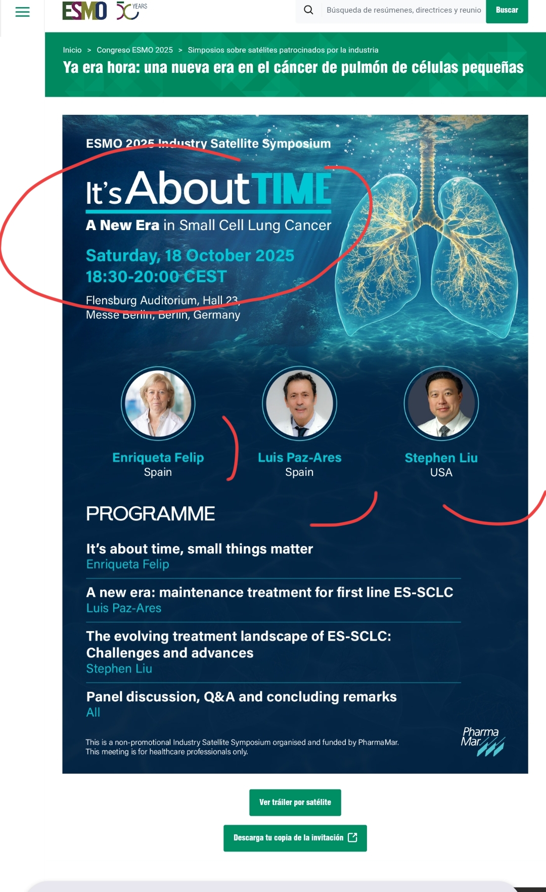 El Simposium de Pharmamar en Esmo
tenemos a Stephen liu