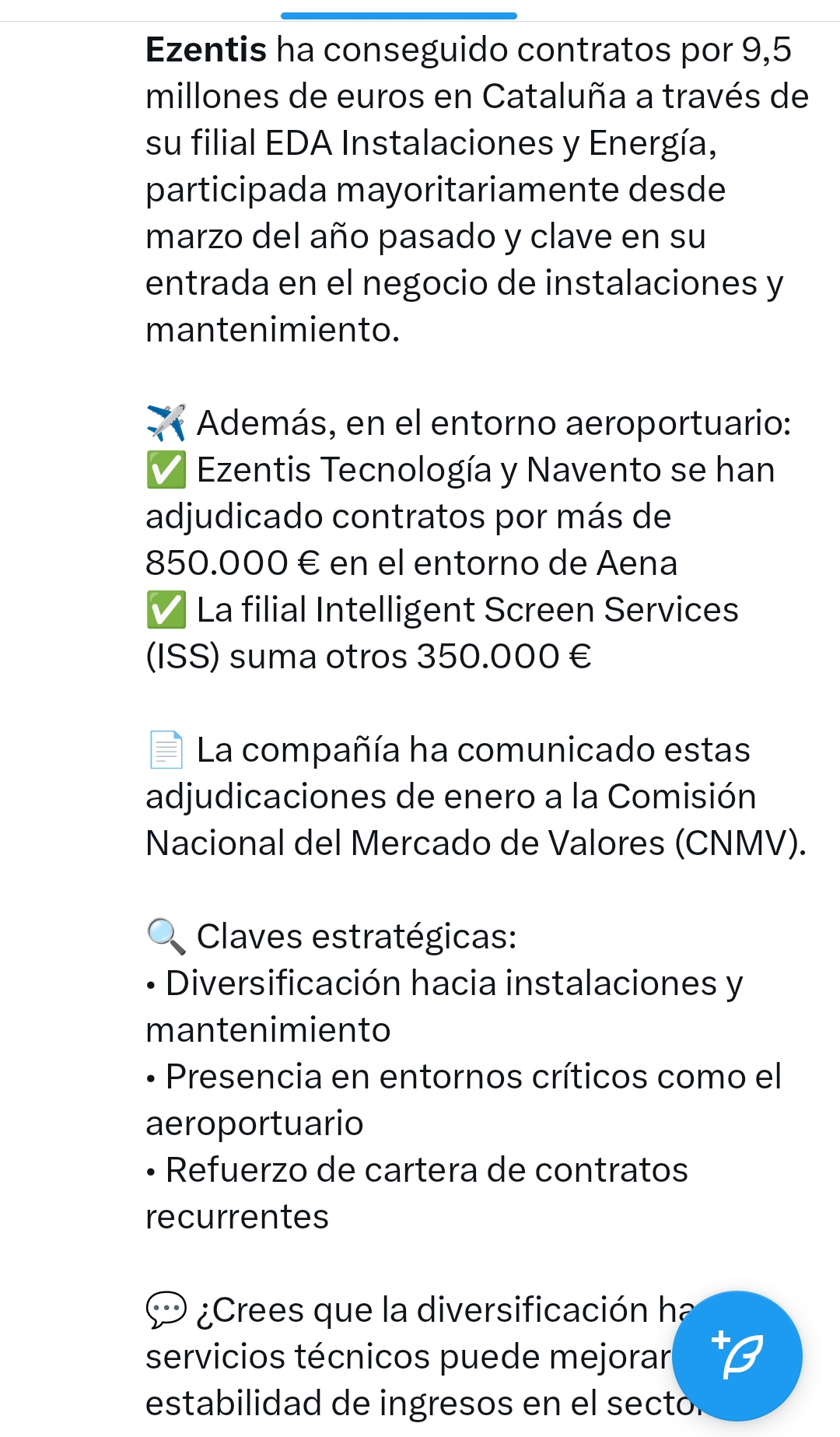 grafico de la accion Grupo Ezentis