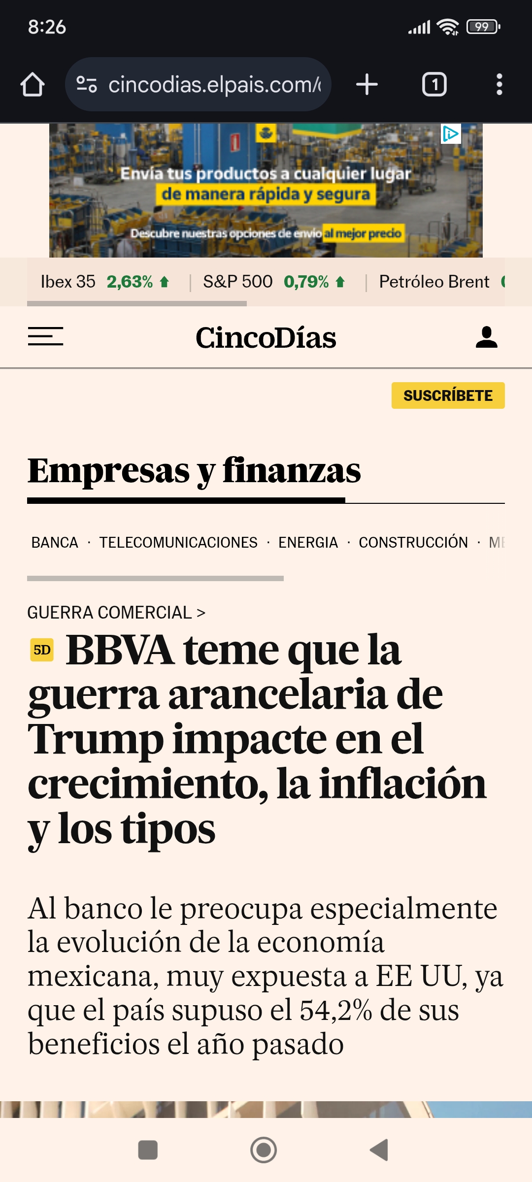 Esto es lo que me chocaba, muy expuesto a los aranceles y ni se inmutó