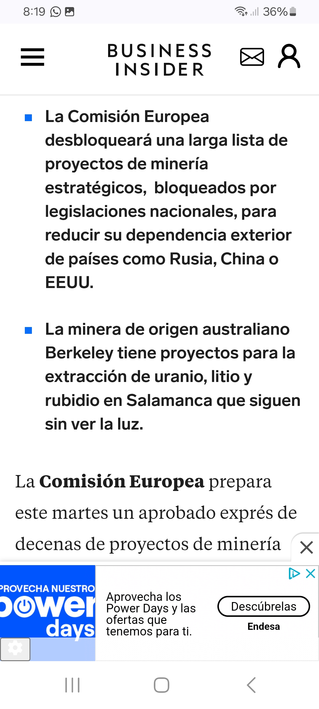 Es de el día 24, pero bueno. Algo se cuece.