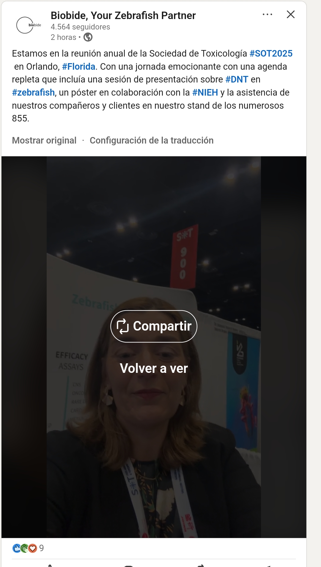 Y la Directora de Biobide, nuestra especialista en zebrafish en Orlando(EEUU)