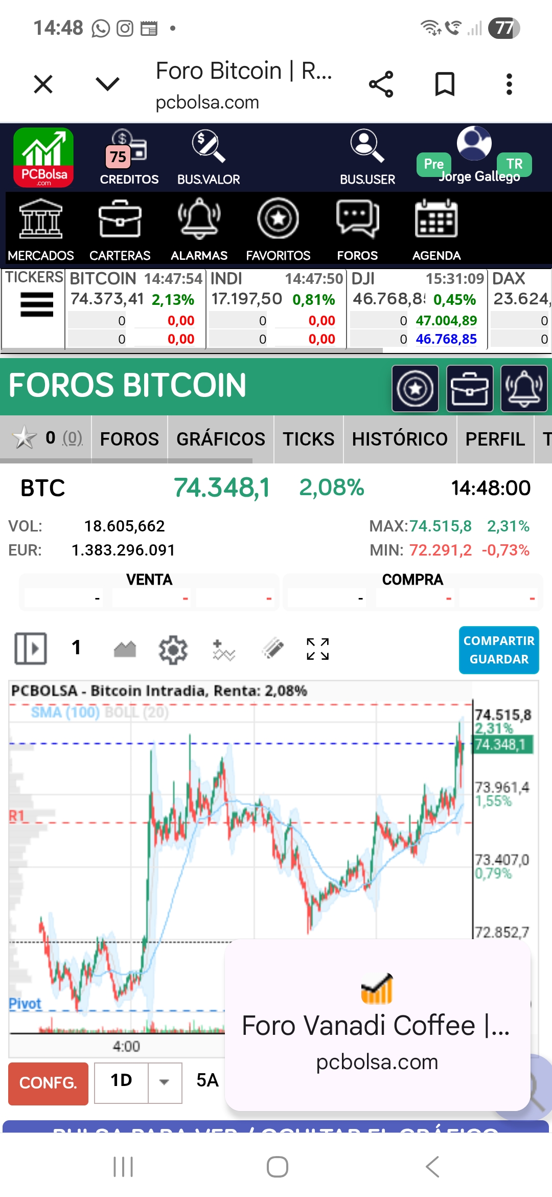 Btc subiendo bien