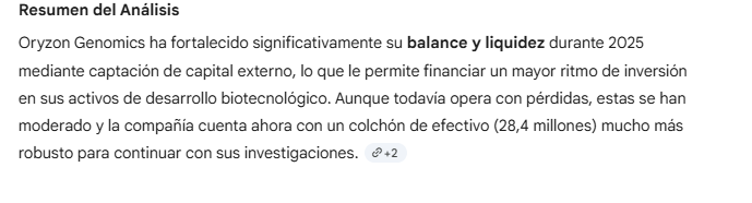 grafico de la accion Oryzon Genomics