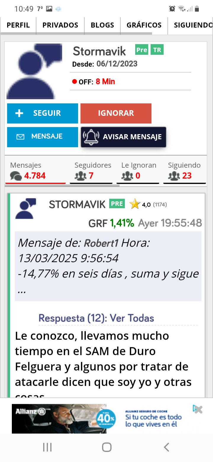 Ahí lo tenéis, nos ha abandonado hace 8 minutos y estaba sentado cátedra ayer en Grifols...