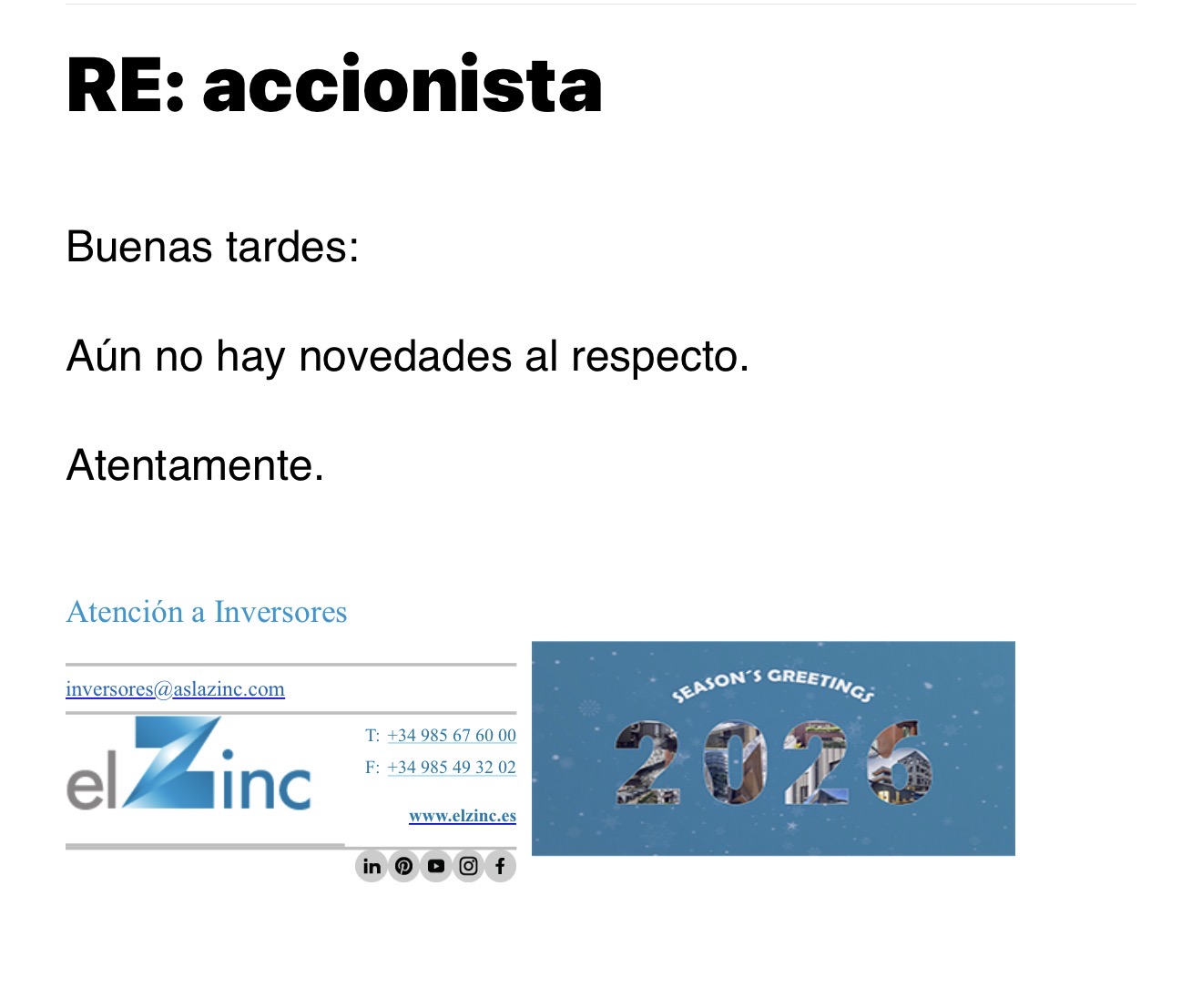 Les he preguntado si nos pueden orientar de cuando saldrá oír lo de la oposición a Latem…. Y esto es lo que me contestan