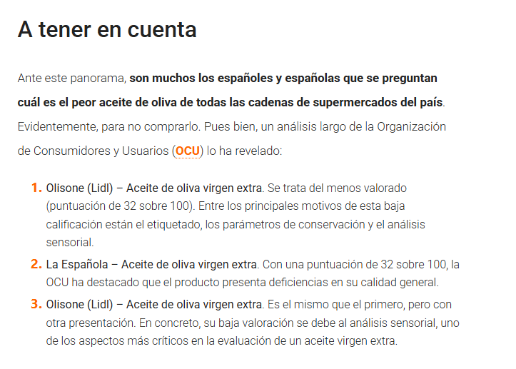 La ocu no recomienda estos aceites aoves.
Las peores puntuaciones
El amigo Guillén
