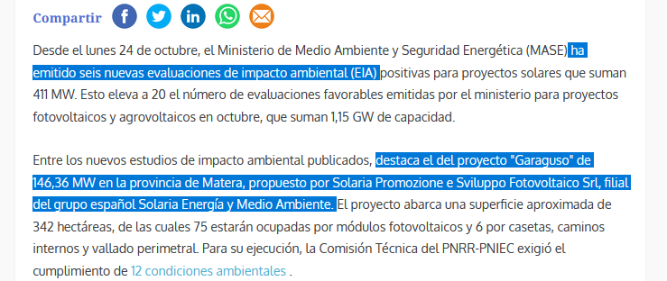 grafico de la accion Solaria Energia