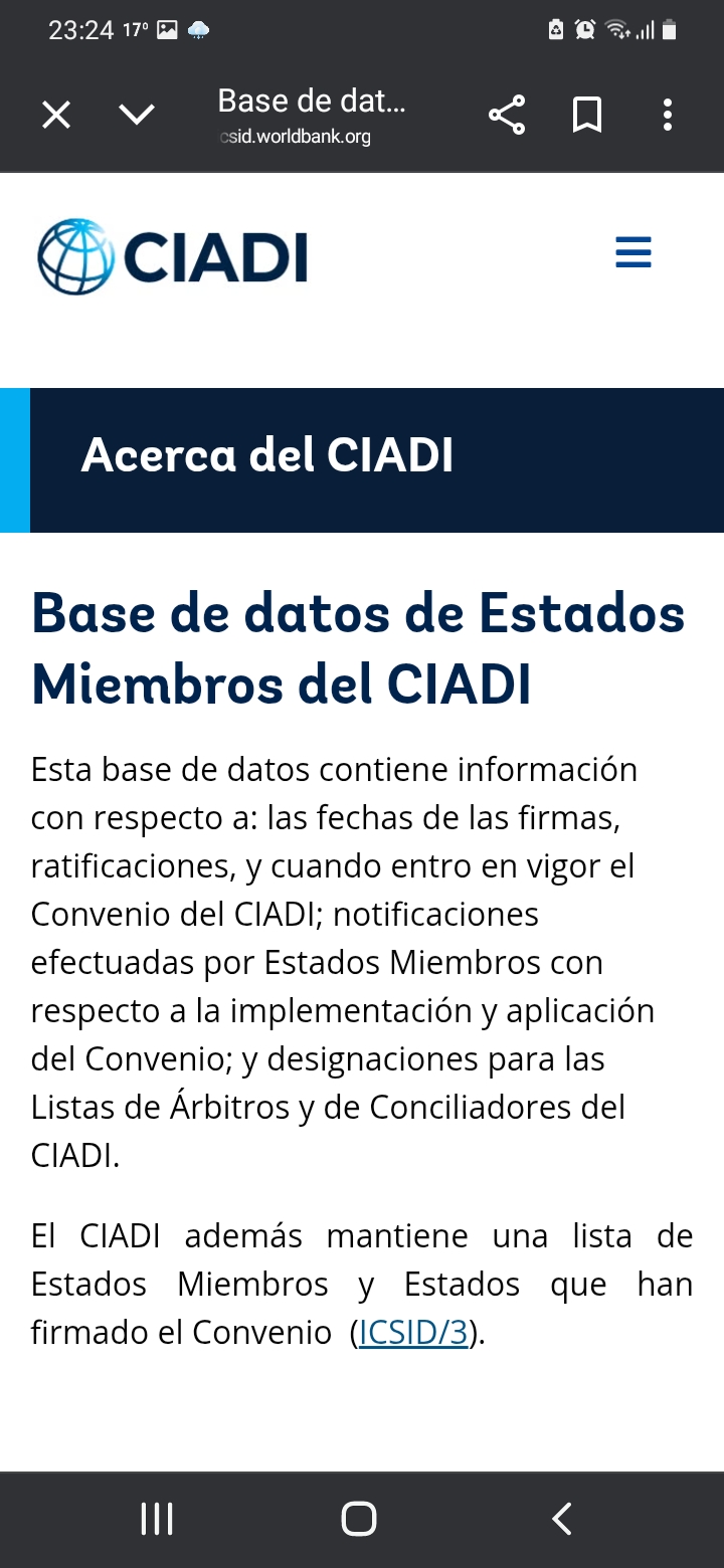 Incluso mintiendo, porque España lleva desde el 1994 suscrita al CIADI...