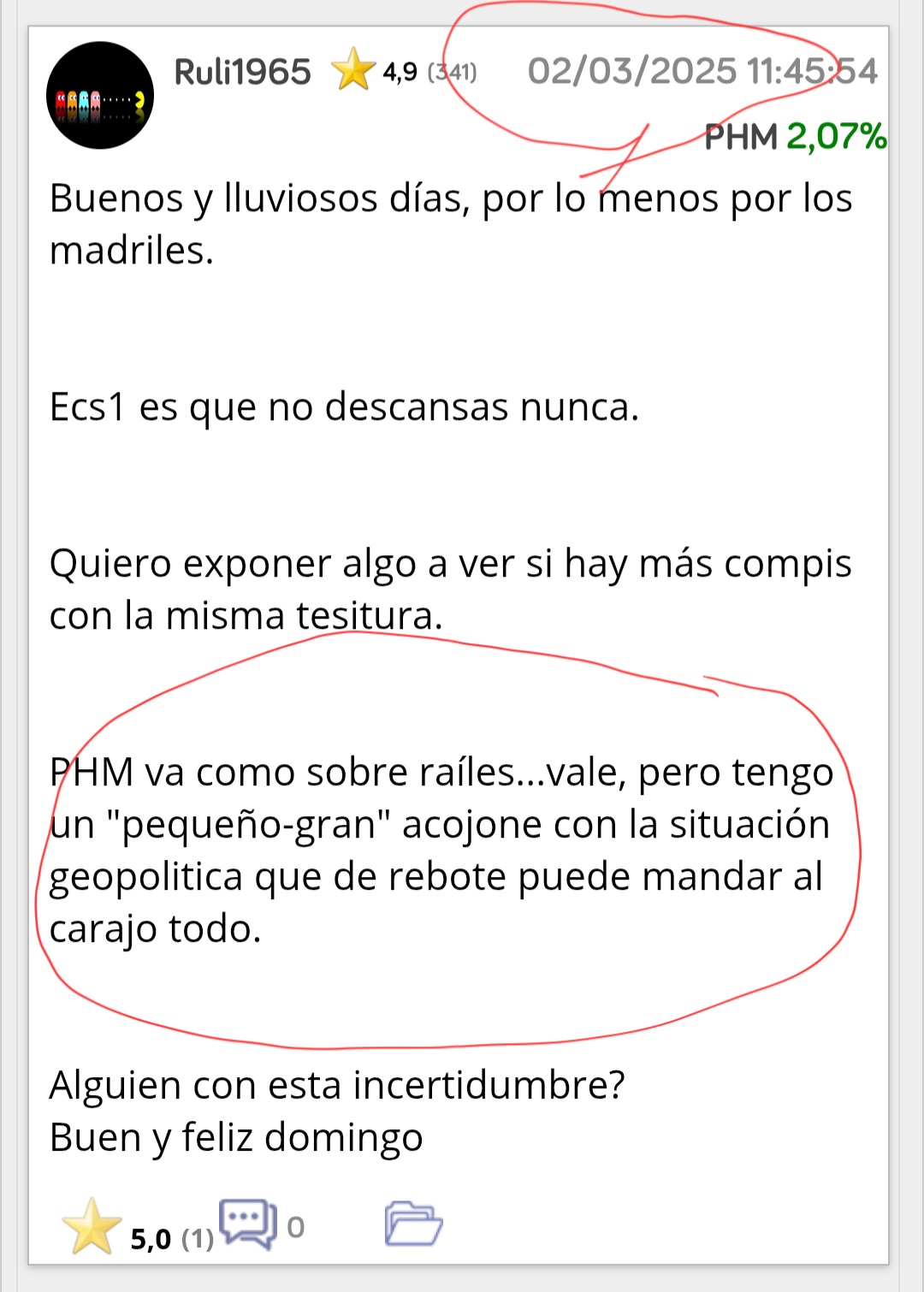 Demeiga respeto total al AT que conste.
Pero entenderás que en este contexto está todo molto revuelto.
A 50? Puede
Y los 200 valores del MC tienen muchas papeletas.