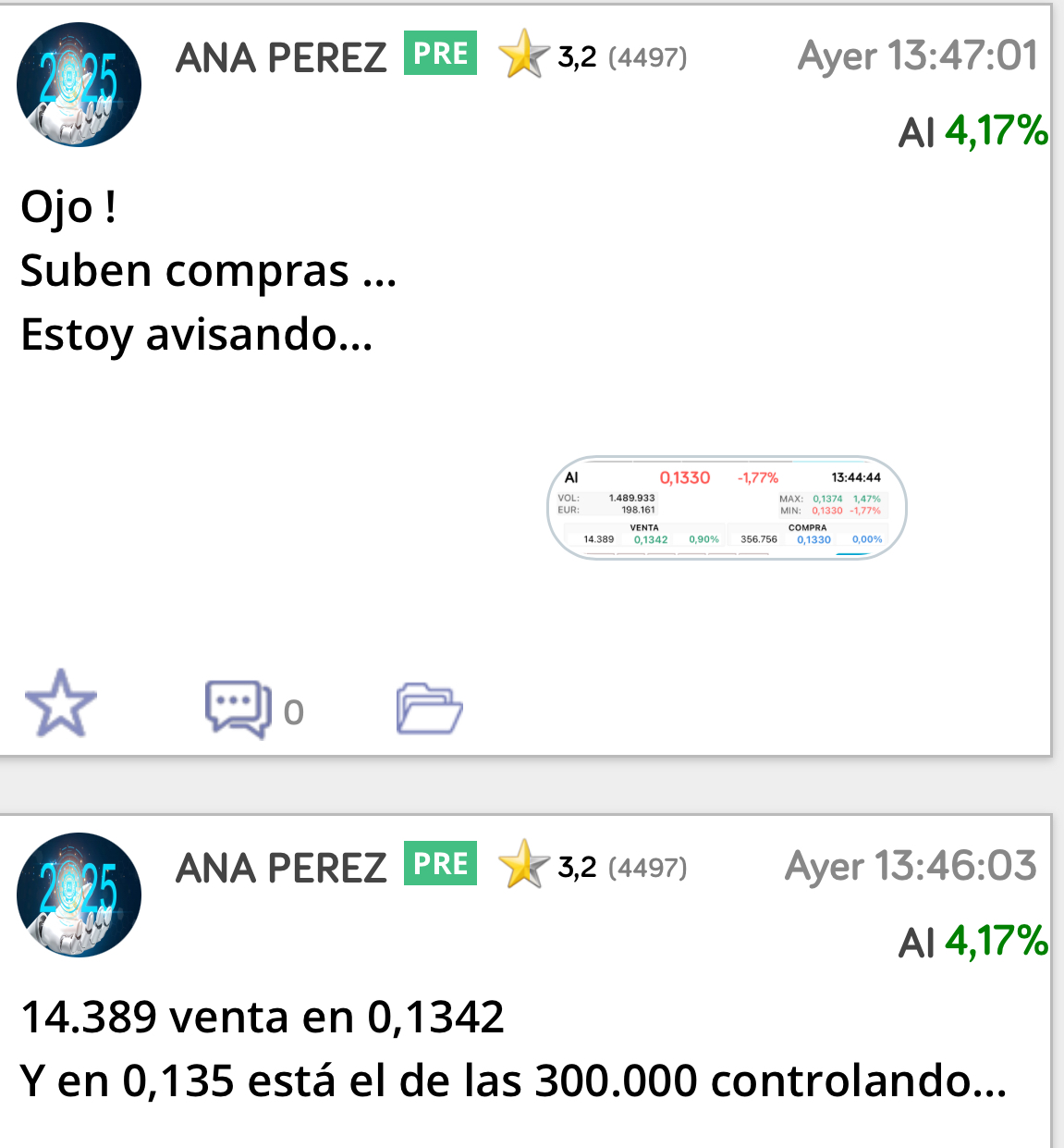 Tengo más pero es para que veáis como lod controlo <span class="Emo38"> </span> jajaja
Faltan los millones y si no han venido aún es porque viene otro bombazo más gordo aún…