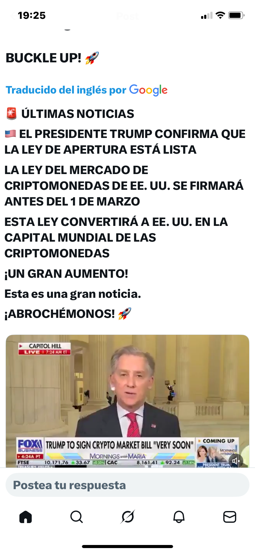 Espero que sea cierto